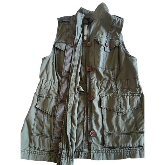 New W/Tag Abercrombie & Fitch Utility Safari Vest Army Green – Size Med Cargo - Picture 10 of 10